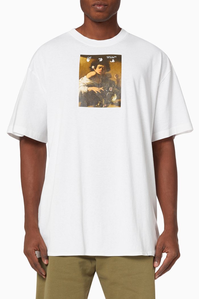 Caravaggio Boy Oversized T-shirt in Cotton Jersey, White