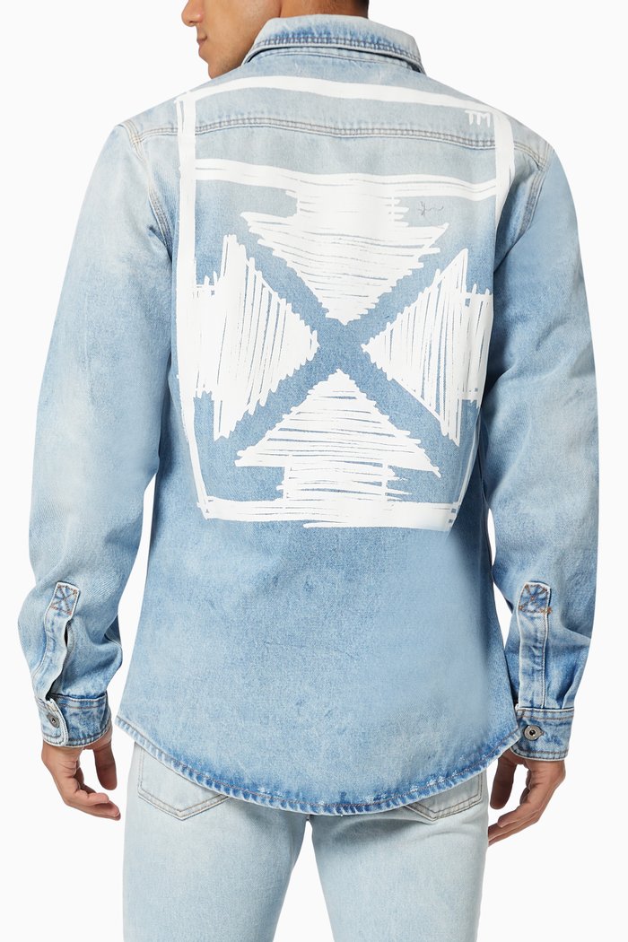 

Negative Marker Arrows Shirt in Denim, Blue