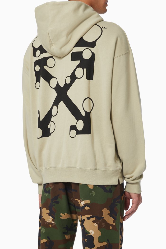 Bubble Arrows Hoodie in Cotton Terry, Neutral