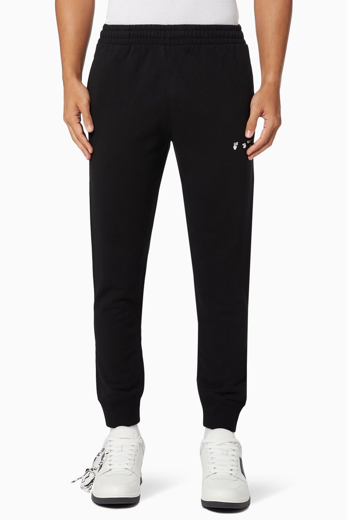 

Logo Cuffed Sweatpants in Cotton Jersey, Black