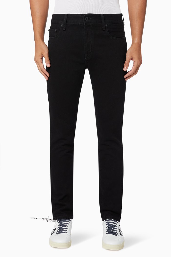 

Diagonal Slim Jeans in Denim, Black