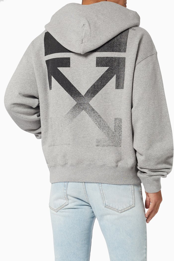 

Degradé Arrows Oversized Hoodie in Cotton Jersey, Grey