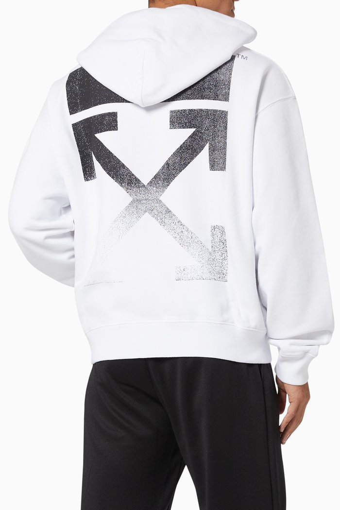 

Degradé Arrows Oversized Hoodie in Cotton Jersey, White