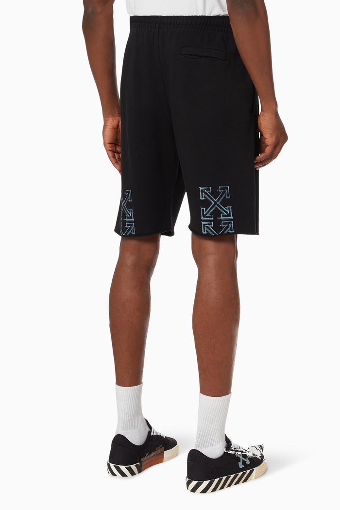 

Marker Arrows Sweatshorts in Cotton Terry, Black