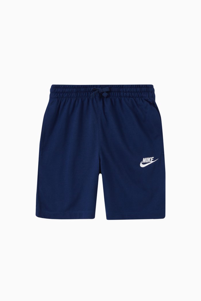 

Swoosh Logo Print Shorts in Cotton, Blue