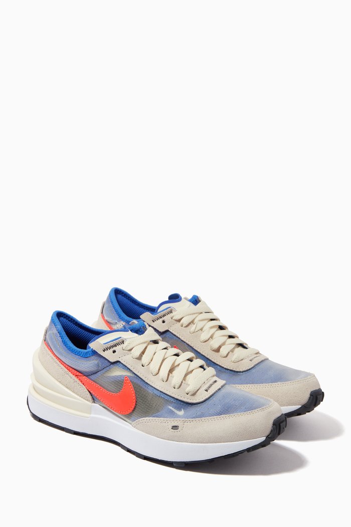 

Waffle One Sneakers in Mesh and Suede, Multicolour