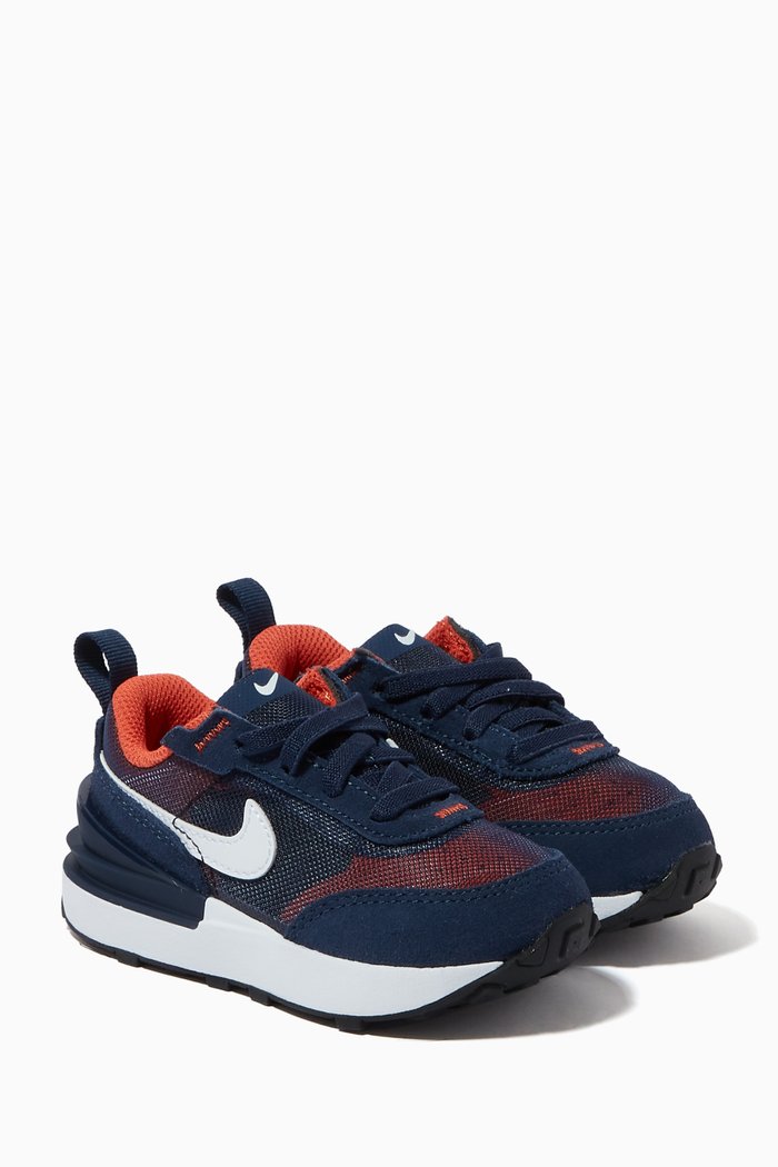 

Waffle One Sneakers in Mesh & Suede, Blue