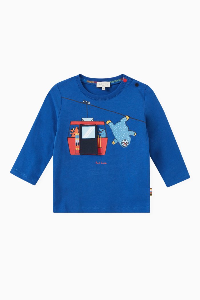

Cable Car Print T-shirt in Cotton Jersey, Blue