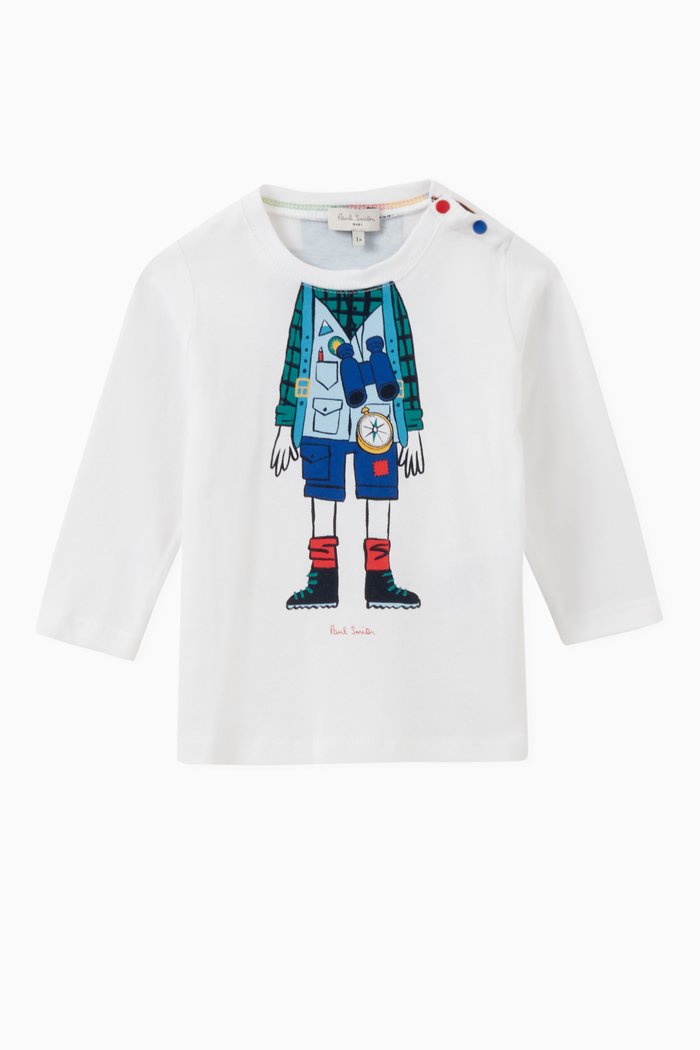 

Graphic Print T-shirt in Cotton, White