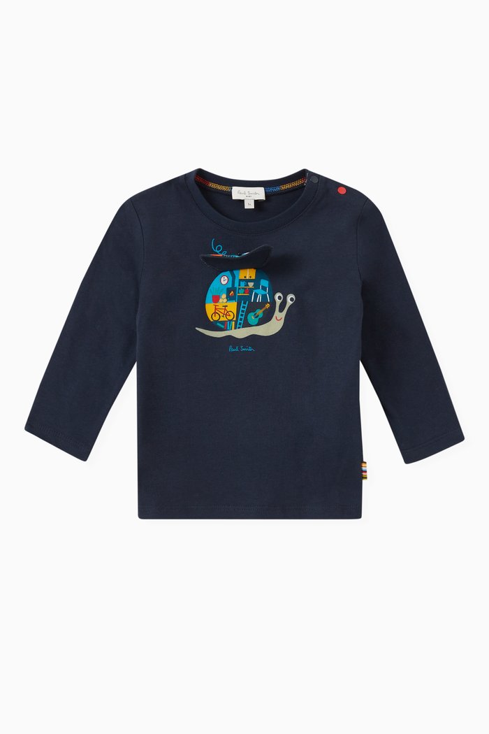 

Snail Print T-shirt in Cotton Jersey, Black