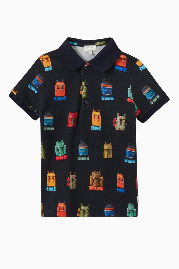 

Backpack Print Polo Shirt in Cotton, Multicolour