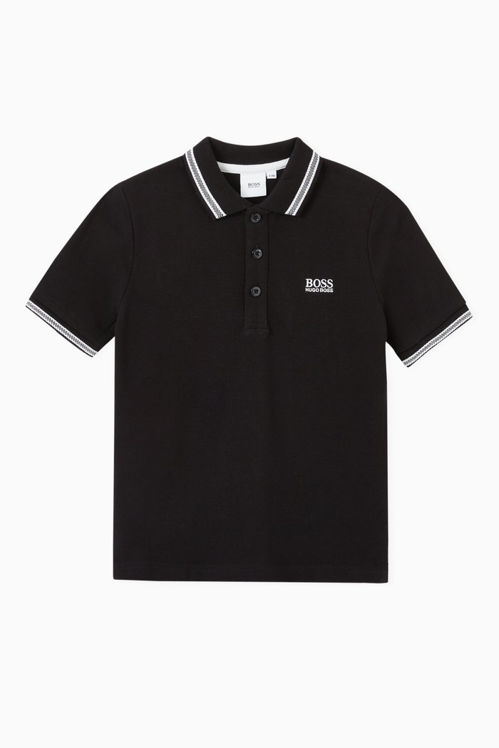 

Logo Polo Shirt in Pique, Black