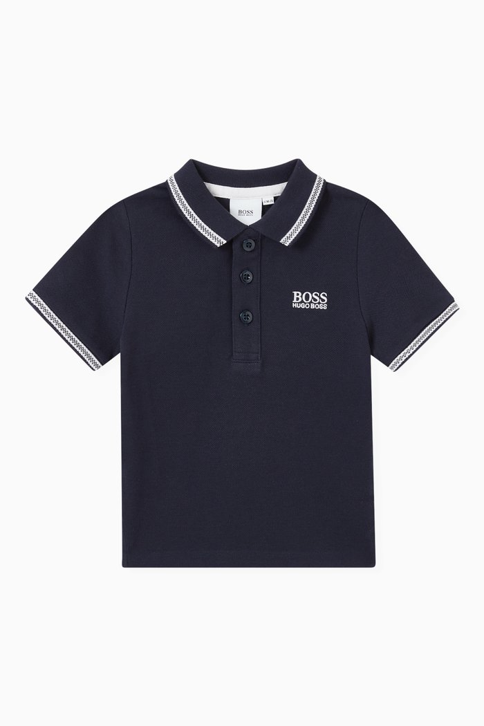 

Logo Polo Shirt in Pique, Blue