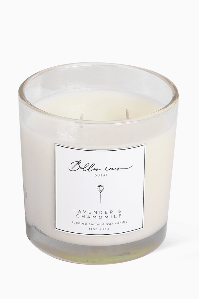 

Lavender & Chamomile Scented Coconut Wax Candle, 14oz, Multicolour