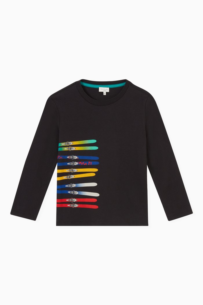 

Multicolour Boards Graphic T-shirt in Cotton Jersey, Black