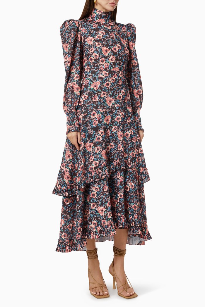 

Adriana Turtleneck Dress in Chiffon, Multicolour
