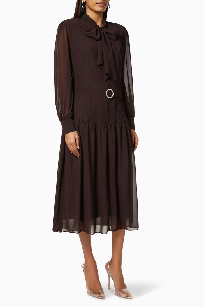 

Kelsey Maxi Dress in Chiffon, Brown