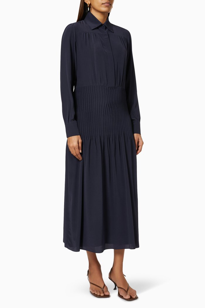 

Giselle Midi Dress in Silk, Blue