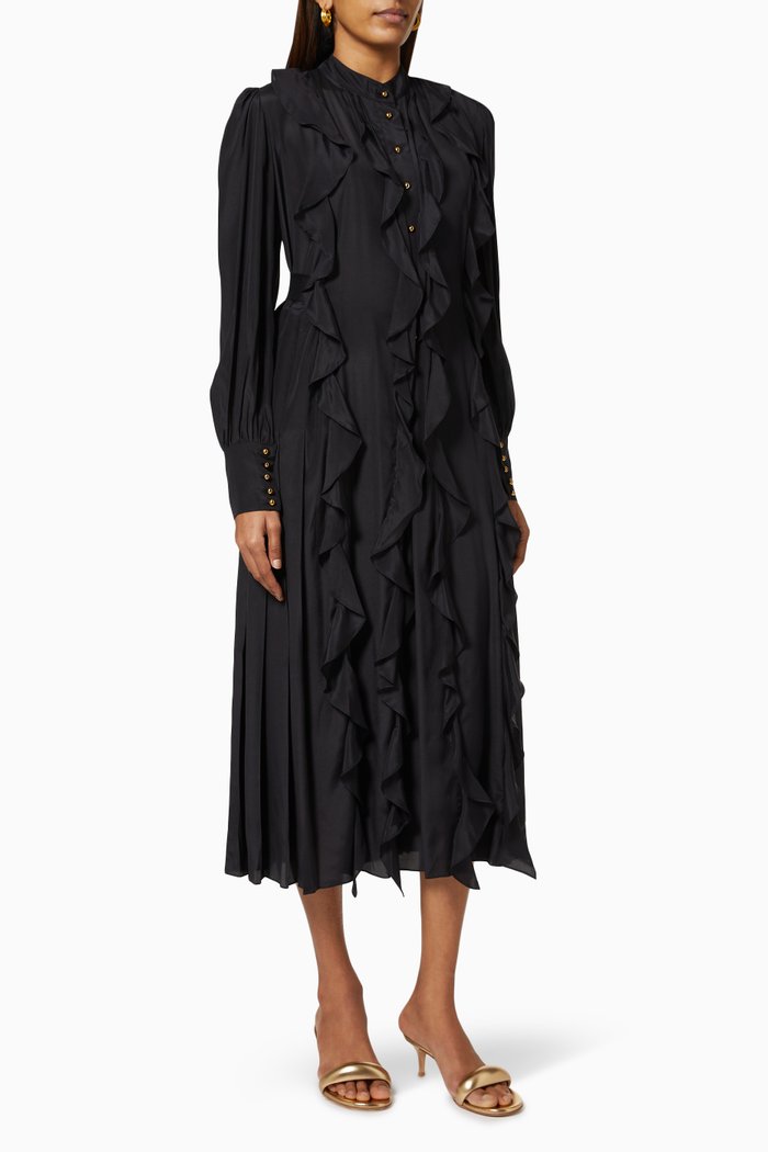 

Angie Midi Dress in Silk, Black