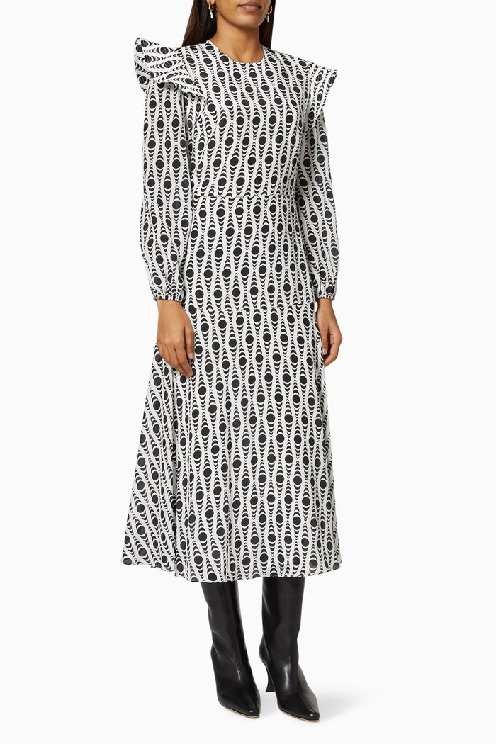 

Sierra Midi Dress in Silk, Black