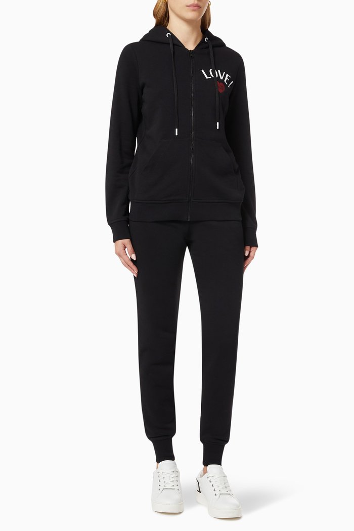 

St Love Tracksuit in Cotton Jersey, Black