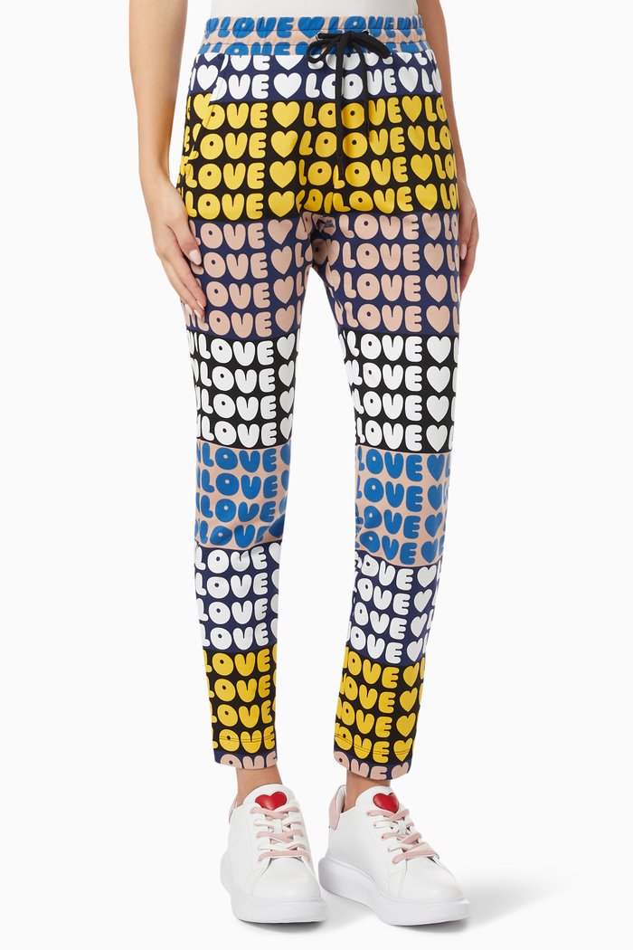 

Allover Love Leggings in Stretch Fleece, Multicolour