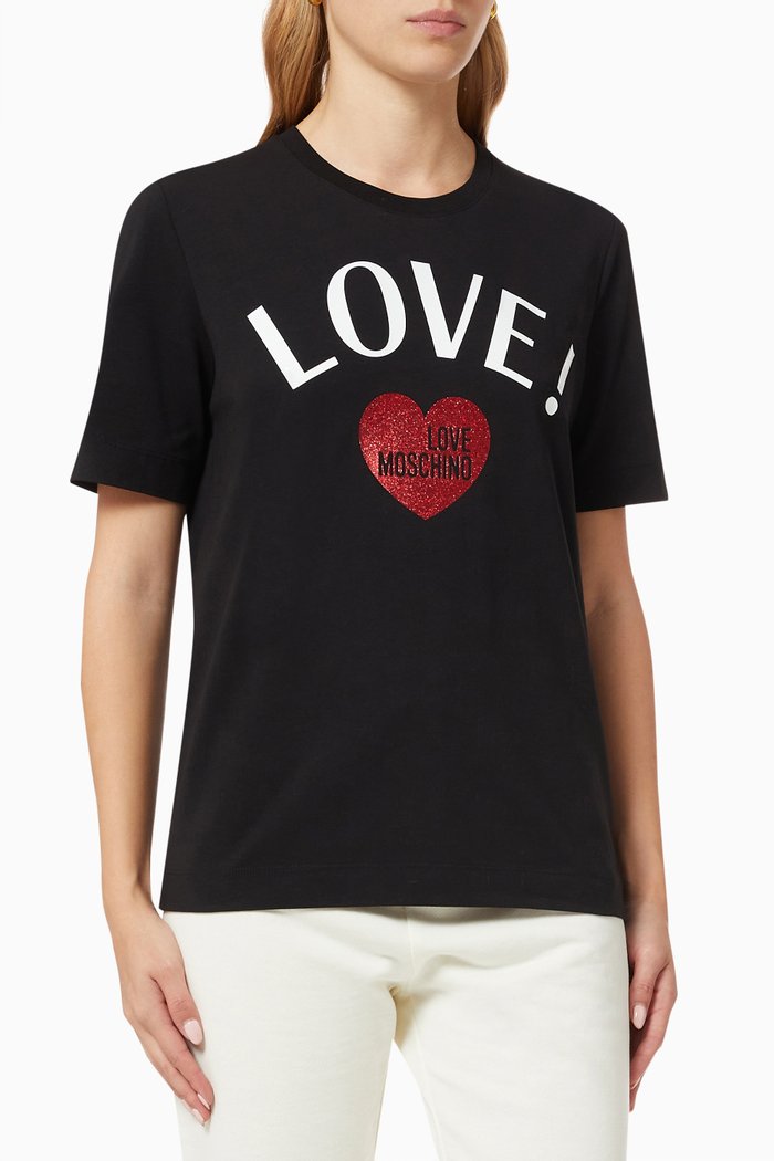 

Logo Print T-shirt in Cotton, Black