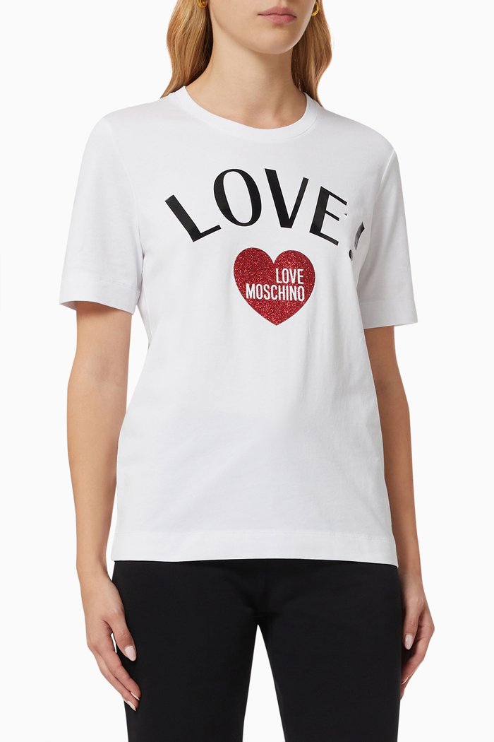 

Logo Print T-shirt in Cotton, White