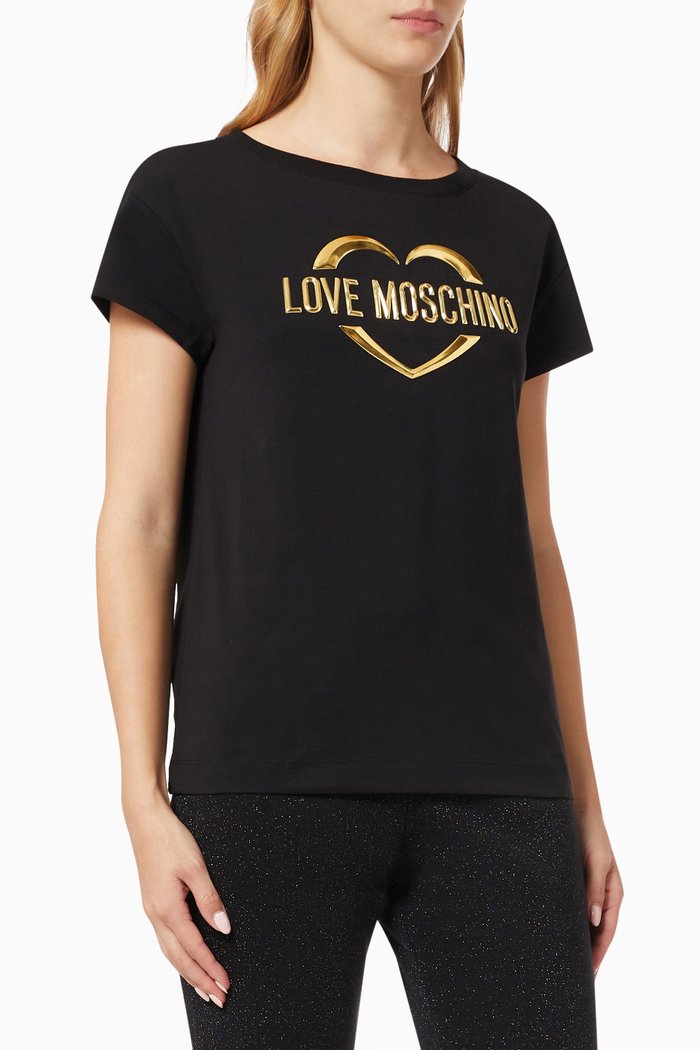 

Logo Print T-shirt in Cotton, Black