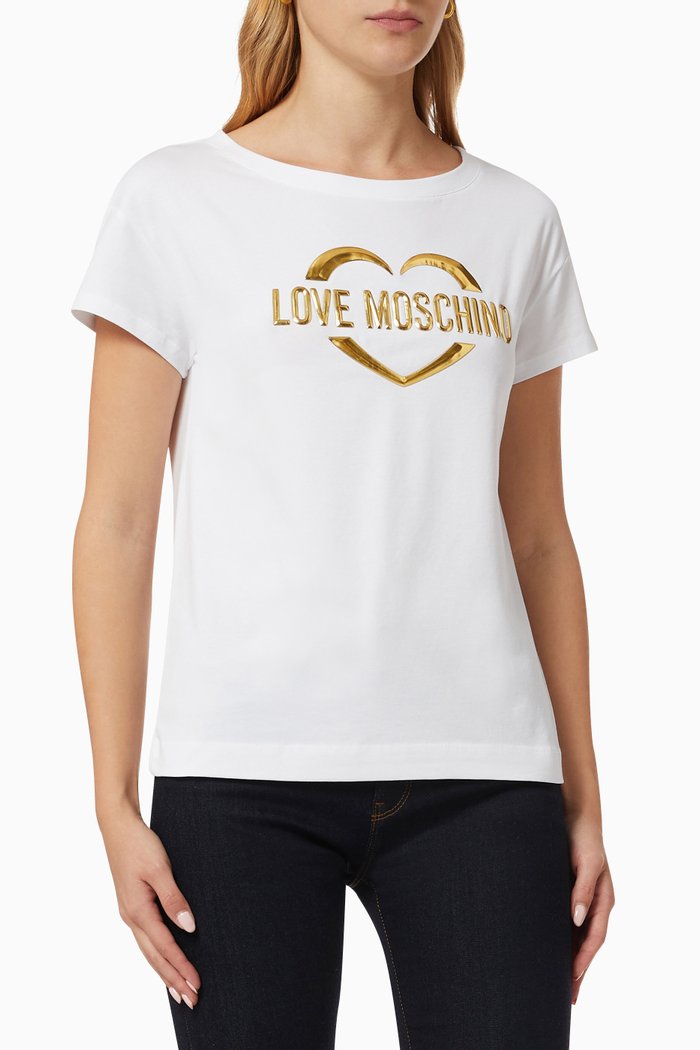 

Logo Print T-shirt in Cotton, White