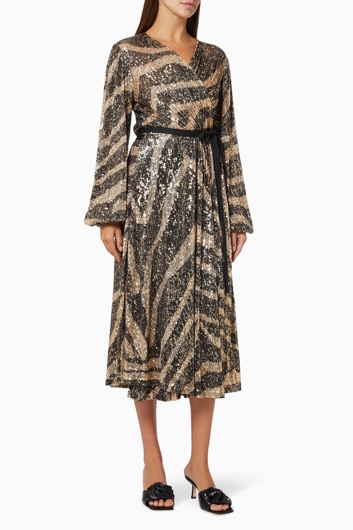 

Pauillac Printed Dress in Sequin Embellished Tulle, Multicolour