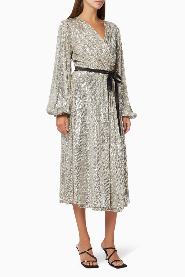 

Pauillac Dress in Sequin Embellished Tulle, Neutral