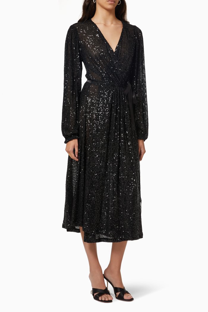 

Pauillac Dress in Sequin Embellished Tulle, Black
