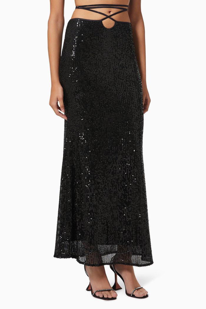 

Boyd Skirt in Sequin Embellished Tulle, Black