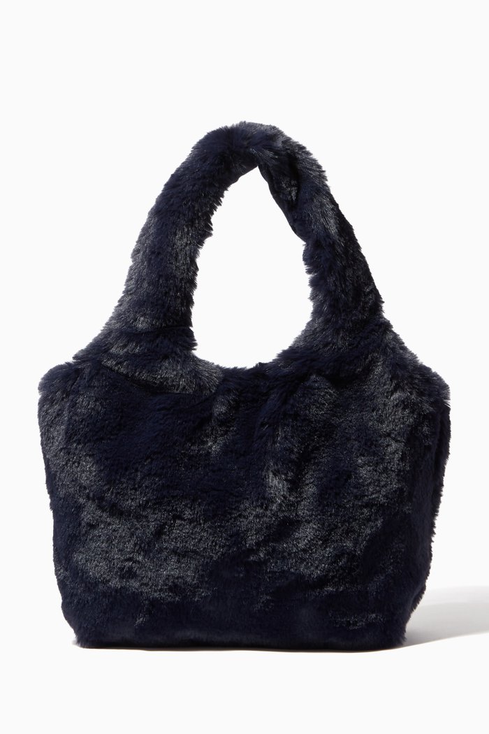 

Fluffy Tote Bag in Faux Fur, Blue