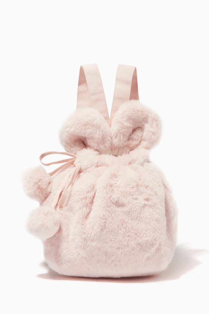 

Fluffy Bunny Backpack in Faux Fur, Pink