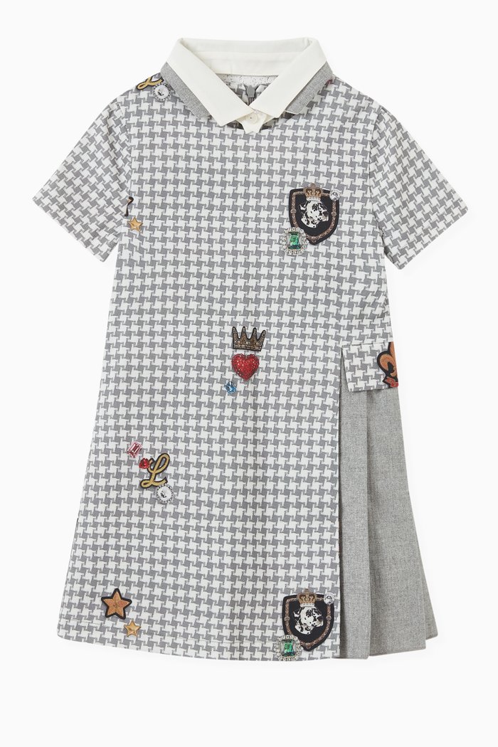 

Queen's College Dress with Collar in Cotton, Grey