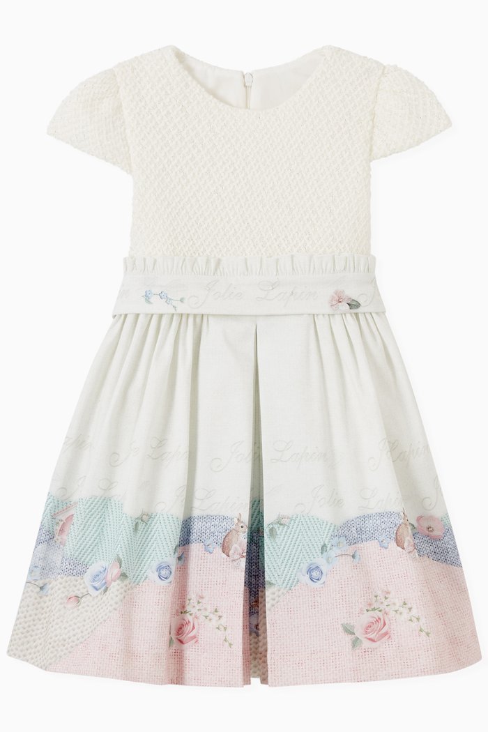 

Bunny World Logo Dress in Cotton Blend, Multicolour