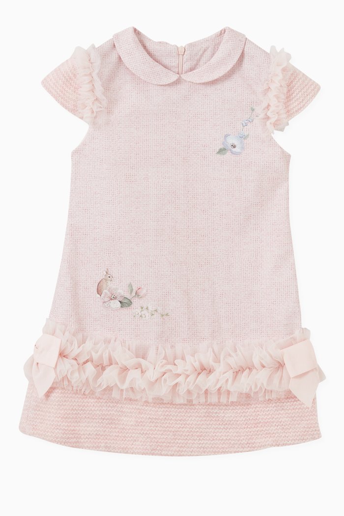 

Bunny World Ruffled Dress in Cotton, Pink
