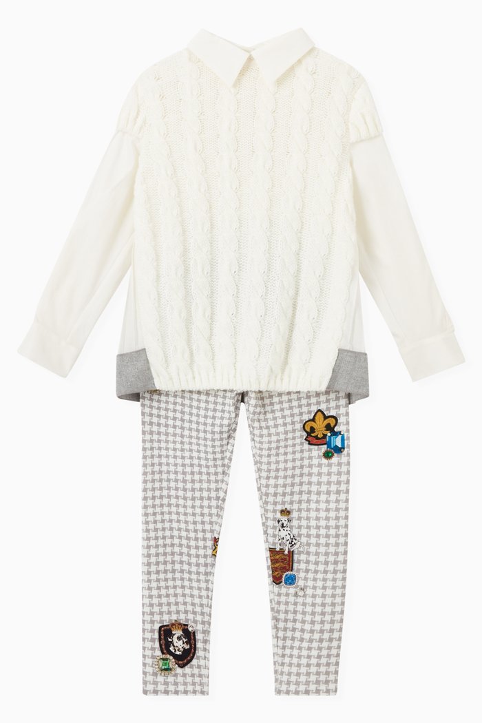

Top & Leggings Set in Cotton, Neutral