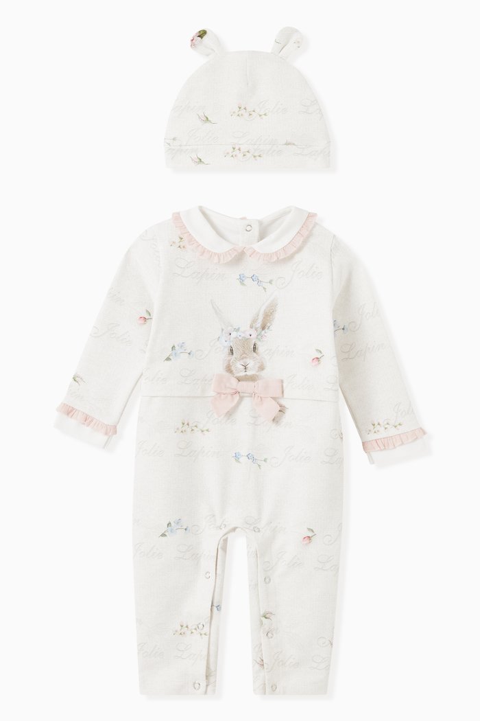 

Bunny Pajama Gift Set in Cotton, Neutral