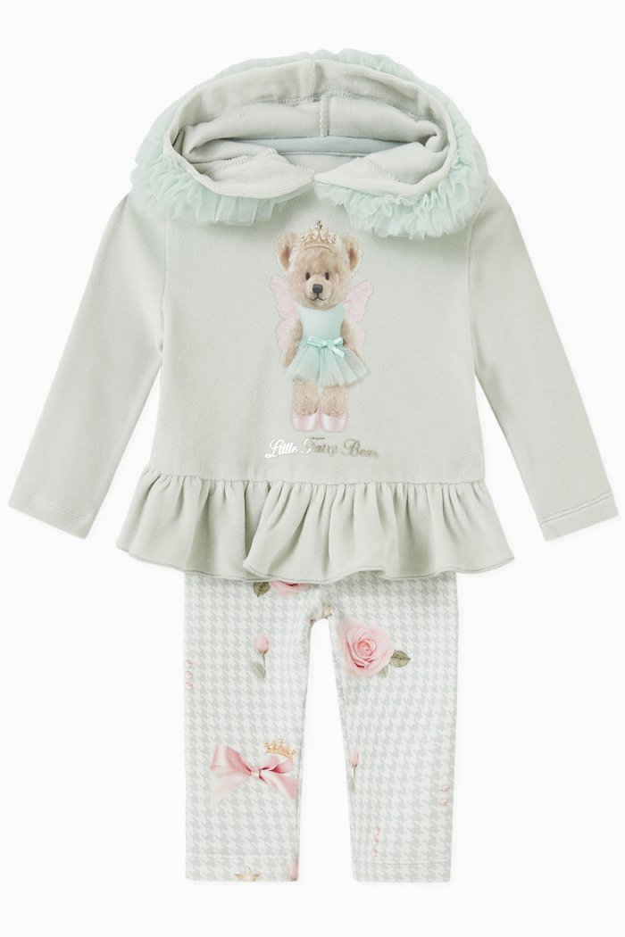 

Hooded Cardigan & Leggings Set, Green