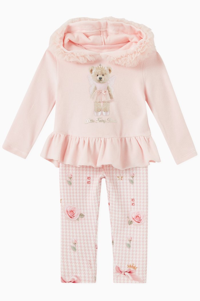 

Hooded Cardigan & Leggings Set, Pink
