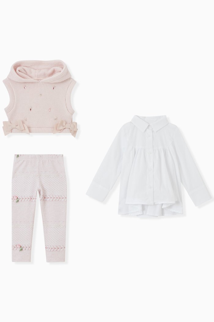 

Roses & Teddy Bear Hoodie & Leggings in Cotton, Pink