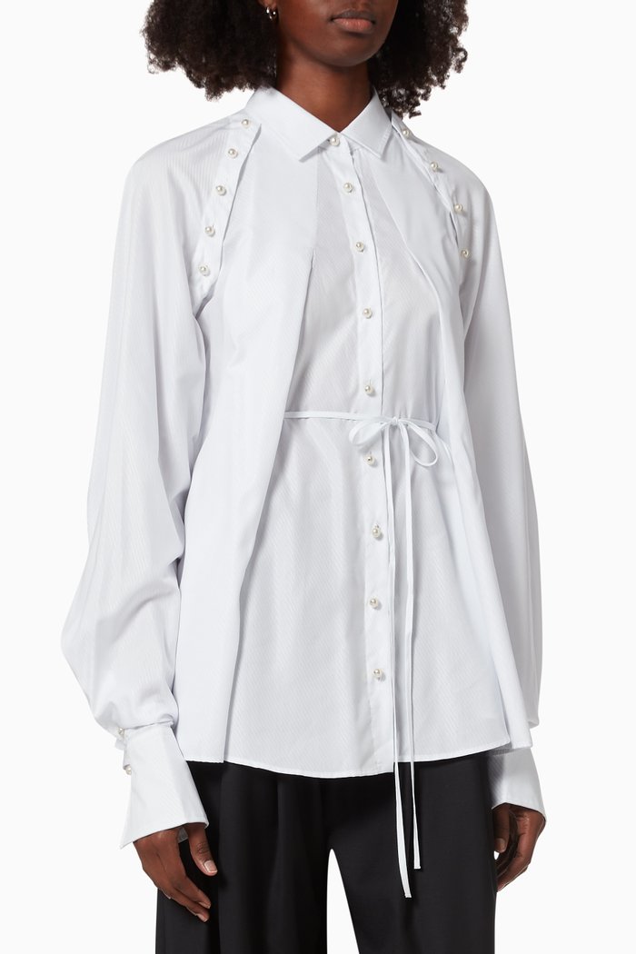 

Tenderness Detachable Sleeves Shirt, White