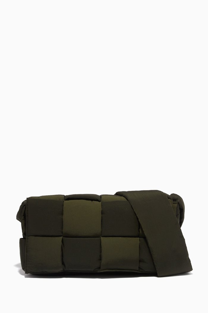 

Padded Tech Cassette in Intrecciato Nylon, Green