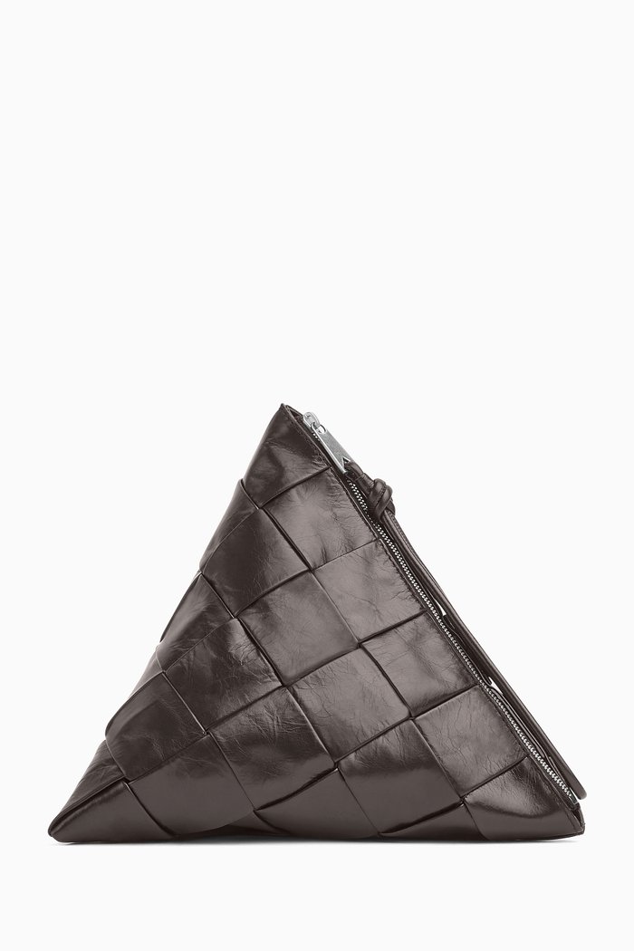 

Pyramid Case in Intrecciato Paper Calf, Brown