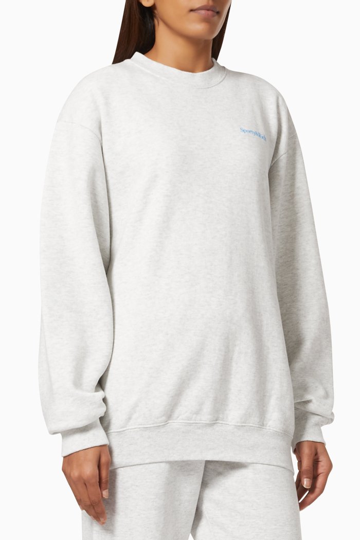 

Drink More Water Crewneck Sweatshirt in Cotton, Grey