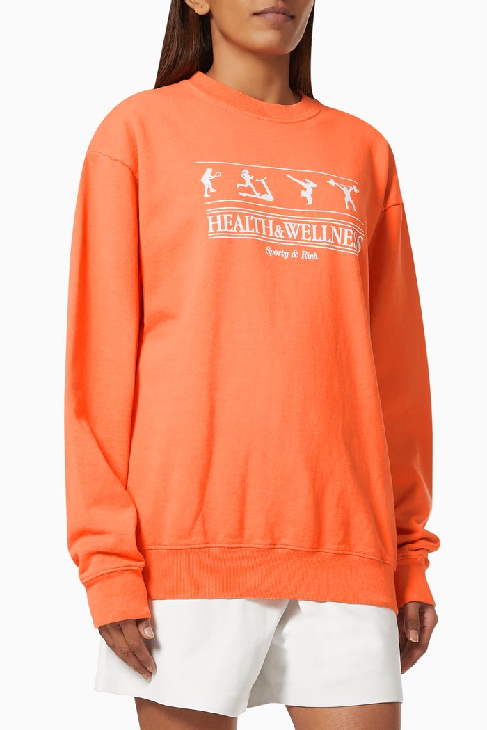 

Health & Wellness Crewneck Sweatshirt in Cotton, Pink