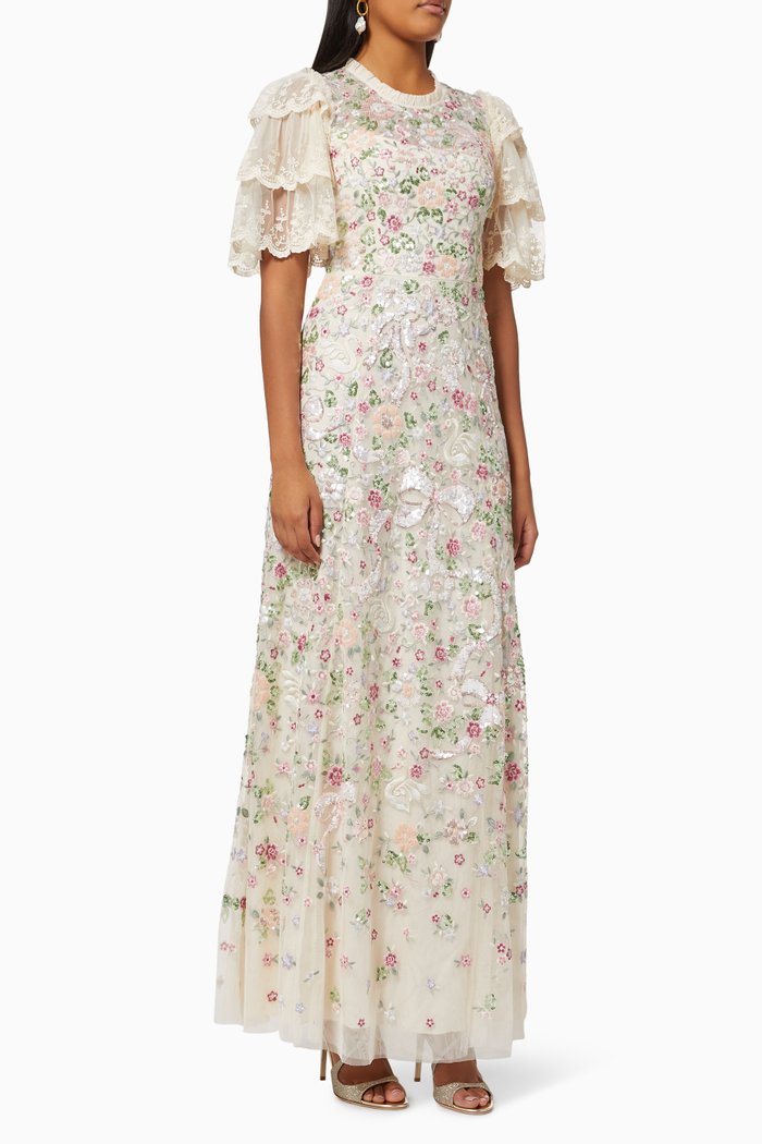 

Odette Gown in Sequinned & Embroidered Tulle, Neutral